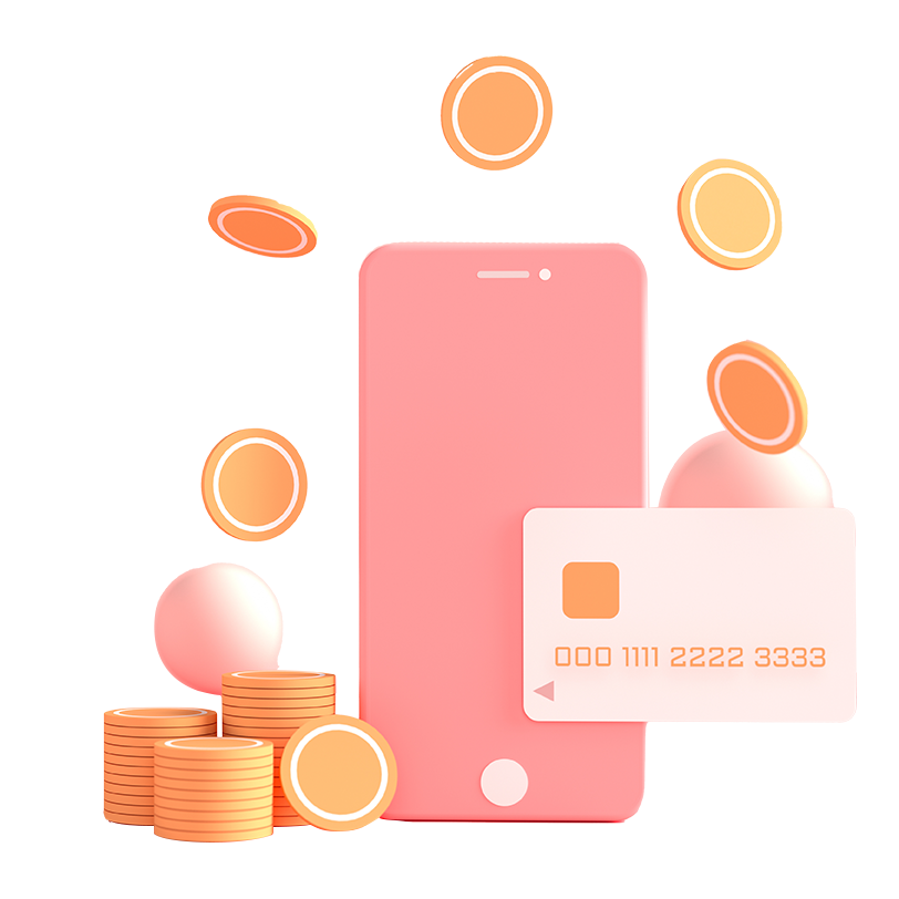 Pago 3D a través del concepto de tarjeta de crédito. Transacción segura de pago en línea con smartphone. Banca por Internet a través de tarjeta de crédito en el móvil. fondo flotante del objeto.